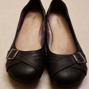 Maurice’s Black Flats with Buckle
